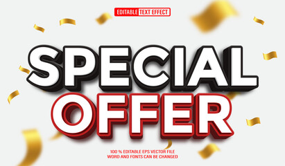 Leinwandbilder - Editable 3d text style effect - Special Offer text effect Template