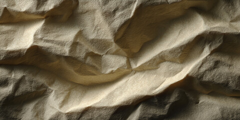 Poster - Beige fabric texture, crumpled and textured surface, showing depth and shadow, ideal for background or design element