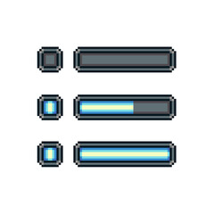 Poster - Battery charge pixel art style icon. Full bar. Video game 8-bit sprite. Sign energy, heart. Isolated abstract vector illustration. 