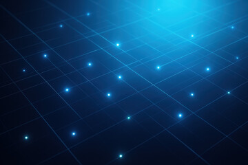 Poster - This digital grid illuminated with glowing points symbolizes strategic decision-making and innovation emphasizing business efficiency and growth in a high-tech environment