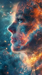 Poster - Experience the mesmerizing fusion of human emotion and vibrant colors in a stunning artistic representation