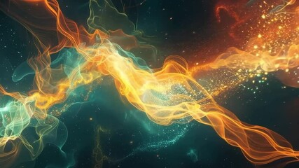 Poster - Stunning visual display of swirling lights and colors in cosmic background at night showcasing vibrant energy flow