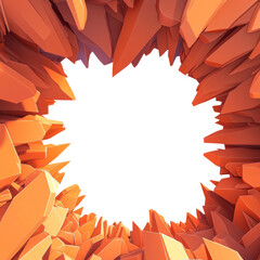 Poster - Geometric orange crystal formations, forming a unique design element background