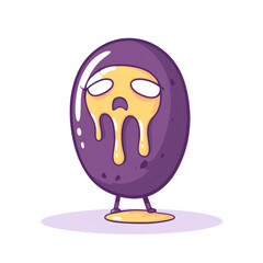Aufkleber - Crying dessert figure with dripping frosting in quirky illustration style