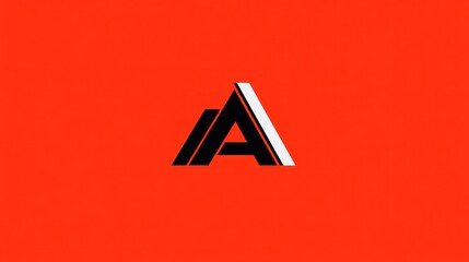 Poster - Abstract logo design featuring a stylized letter 'A'