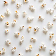 Aufkleber - Scattered popcorn pieces create a textured, snack-themed pattern on a clean white surface, perfect for a cinematic or playful vibe.
