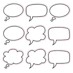 Poster - Blank Speech and Thought Bubbles Collection Isolated on White Background