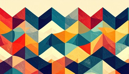 Poster - Geometric art design abstract patterns digital illustration vibrant colors close-up view modern aesthetics