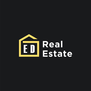 ED initials minimalist creative real estate logo vector