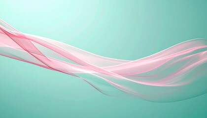 Poster - Flowing pink silk ribbons abstract design digital art soft color palette minimalist environment aesthetic concept