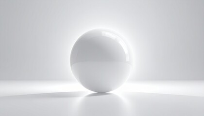 Poster - Dynamic white sphere movement minimalist studio 3d animation modern environment close-up view conceptual design