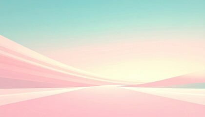 Poster - Abstract landscape scene with soft pastel colors digital art tranquil environment aerial view serene concept for relaxation
