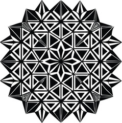 Aufkleber - Seamless geometric pattern design with abstract vintage floral mosaic tile texture
