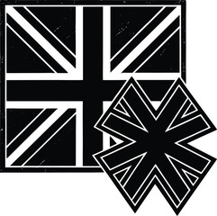 Poster - Black and white star symbols set, a decorative vector illustration design
