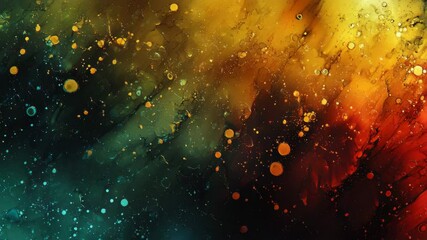 Fototapete - Vibrant colorful abstract background with water droplets creating a stunning visual experience