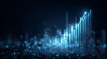 Poster - Abstract financial growth chart with an upward arrow pointing to success