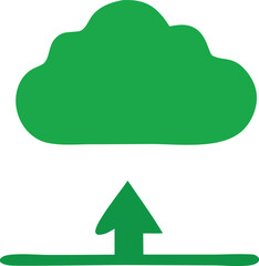 Poster - Green cloud icon symbolizes cloud computing concept for internet technology