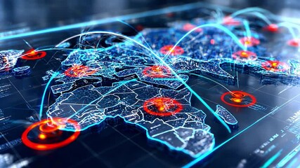 Poster - Military forces utilize holographic technology to enhance strategic operations in Europe