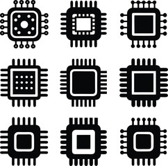 Poster - This is a vector set of black and white icons, a design with computer and web symbols, including a qr code and letter