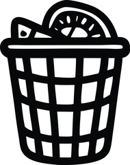 Poster - This vector design features a simple trash bin icon, symbolizing a container for garbage and waste, often used as a sign for disposal