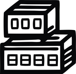 Fototapete - A vector illustration set features a computer icon and a mouse symbol for web design