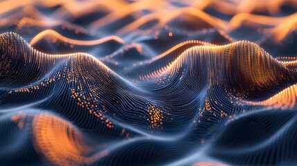 Poster - Abstract digital landscape with undulating forms.