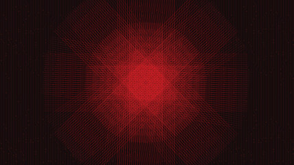Fototapete - Red Flower Line Technology Background,comic and Motion concept design,vector.