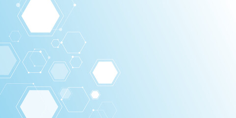 Poster - abstract medical blue hexagon vector background design.chemical pattern. hexagonal structure molecul