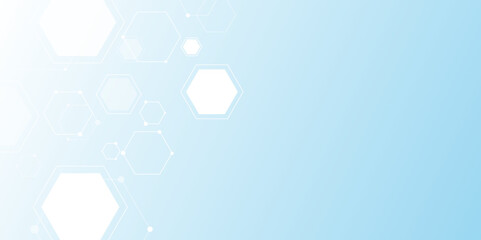 Poster - abstract medical blue hexagon vector background design.chemical pattern. hexagonal structure molecul