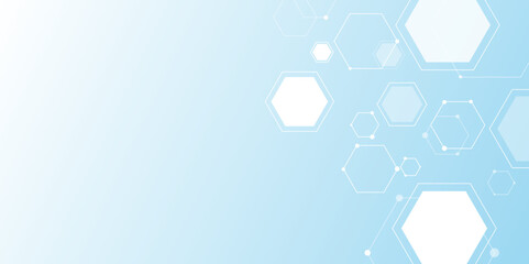 Poster - abstract medical blue hexagon vector background design.chemical pattern. hexagonal structure molecul