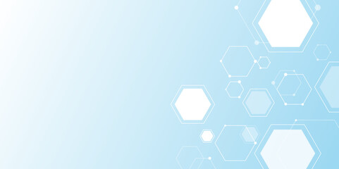 Poster - abstract medical blue hexagon vector background design.chemical pattern. hexagonal structure molecul