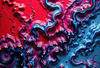 Aufkleber - Abstract colorful waves of paint creating a vibrant and dynamic texture