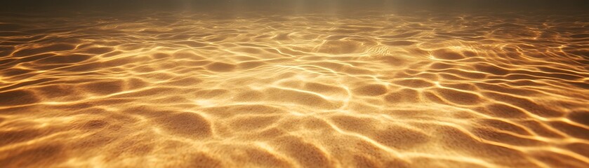 Poster - Golden ripples of light on a submerged surface.