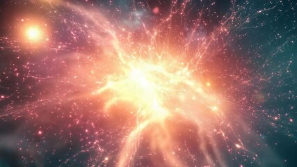 Poster - A colorful explosion of light in a stunning star cluster surrounded by a cosmic background of stars