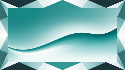 Poster - Teal and white gradient with modern geometric border, sleek and clear