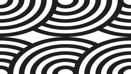 Fototapete - geometric pattern featuring overlapping black shapes on a white background, white background with texture pattern, white and grey glossy squares. Seamless geometric Abstract shapes with line pattern.