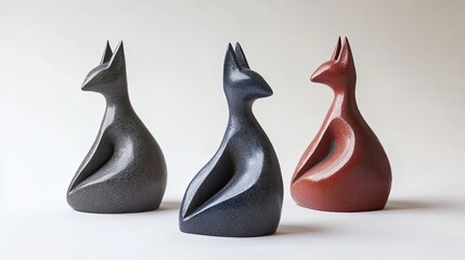 Poster - Abstract Animal Sculptures in Modern Design for Home Decor