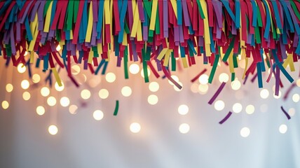 Poster - Colorful confetti edge over a white background, festive mood