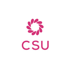  CSU letter logo design with white background