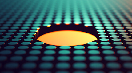 Poster - Abstract Blue and Orange Warped Grid Mesh Background