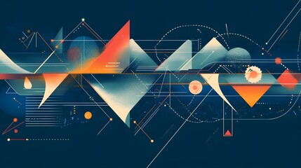 Poster - Abstract geometric design with vibrant color combinations.