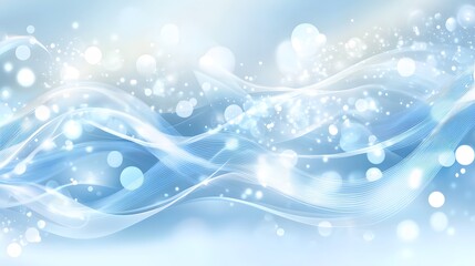 Poster - Light-blue ethereal flowing design with sparkles.
