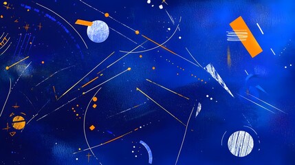 Poster - Abstract cosmic pattern with vibrant colors and shapes.