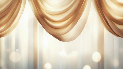 Aufkleber - A close-up of a curtain with lights shining through, ideal for use in decorative or architectural settings