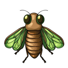 Aufkleber - Stylized cartoon depiction of an insect with exaggerated features and big eyes
