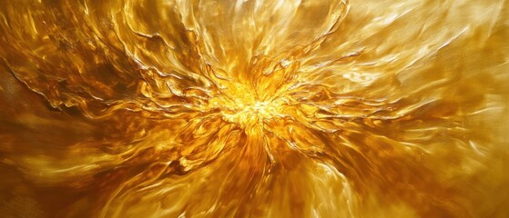 Poster - Abstract golden swirling texture with radiant center