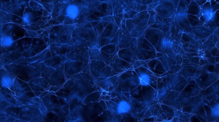 Poster - Abstract blue network background with interconnected lines and nodes