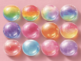 Wall Mural - a collection of colorful bubbles