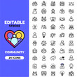 © Png World Collection - Community editable stroke icons vector pack for social networking and relationship design resources isolated white background