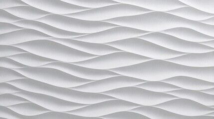 Fototapete - White wavy textured wall creating an abstract pattern, ideal for backgrounds and architectural design projects, featuring a seamless and repetitive design